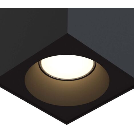Plafonnier plafonnier spot salle de bain lampe lumineuse IP65 aluminium  noir Lxl 9x9 cm