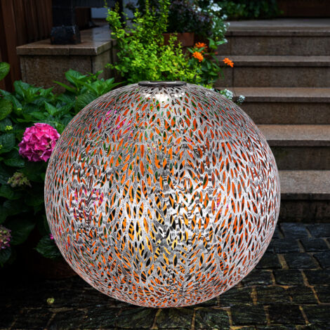 Lampe solaire lampe solaire extérieure Lanterne solaire LED orientale à l' extérieur, effet lumineux fleur de vie, 1x LED blanc chaud, DxH 20x29 cm,  terrasse jardin