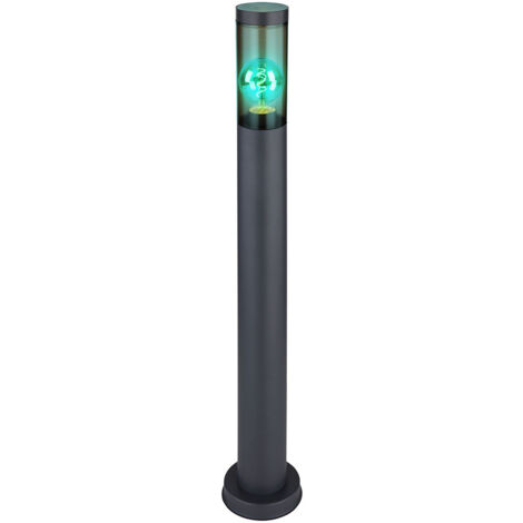 Lampadaire en acier inoxydable lampadaire de jardin d'extérieur anthracite fumé, télécommande dimmable, 1x LED RGB 8,5W 806Lm blanc chaud, DxH 7,6x80 cm