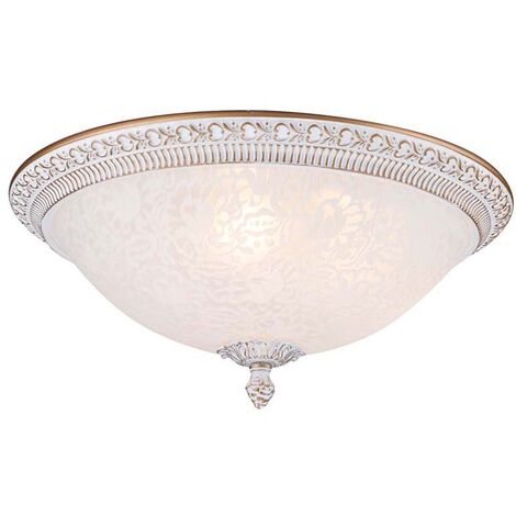 Plafonnier plafonnier lampe de salon lampe de salle à manger métal or blanc 37cm
