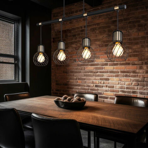 Lustre Métal Noir Candela 1 Licht-Erlebnisse - Design Rustique, Suspension Salle à Manger