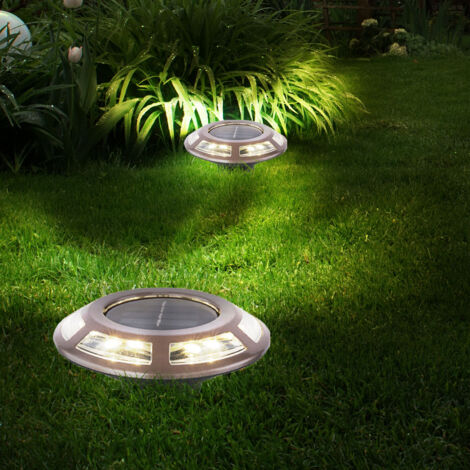 Lampe D'allée Solaire En Acier Inoxydable - 39 Cm / Set De