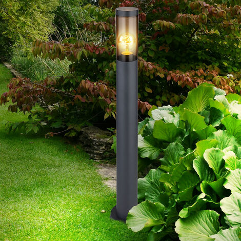 Lampadaire éclairage extérieur Lampadaire avec détecteur de mouvement  jardin en acier inoxydable, télécommande dimmable, 1x LED RGB 8,5W 806Lm  blanc chaud, DxH 7,6x110 cm