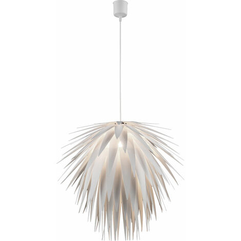 Suspension lampe suspension suspension lampe suspension salon, feu d'artifice et feuilles aspect blanc, 1x douille E27, DxH 49,5x140 cm