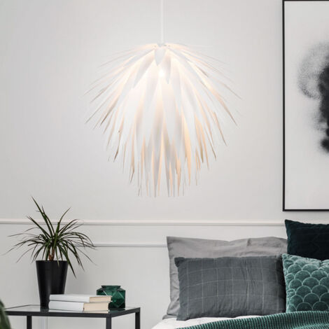 Suspension lampe suspension suspension lampe suspension salon, feu d'artifice et feuilles aspect blanc, 1x douille E27, DxH 49,5x140 cm