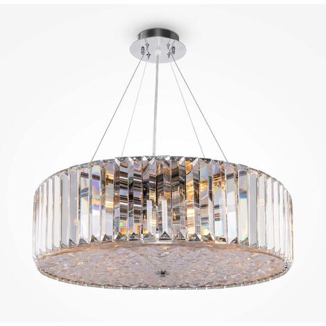 Suspension lampe suspendue plafonnier lampe de salle à manger métal chromé D 53 cm