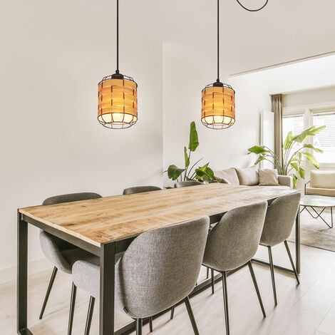 Suspension design avec lampes suspendues sur câble Dining