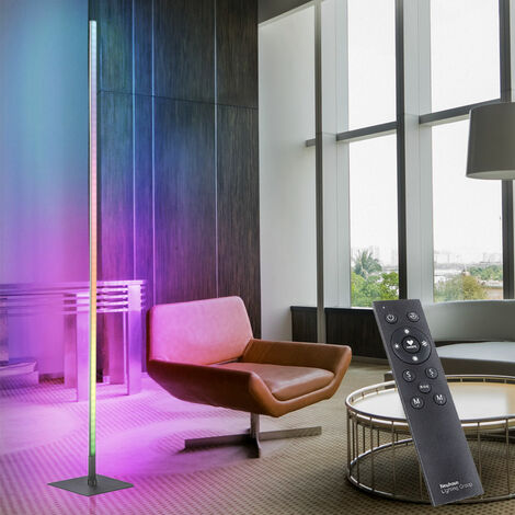 Lampe sur pied LED CCT connectée avec luminosité variable - coloris noir