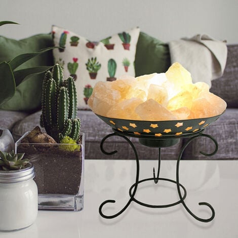 Lampe de table, lampe d'appoint, lampe de chevet, lampe de chambre, décoration cristal de sel