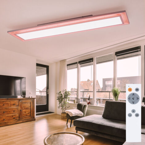Panneau de plafond LED plafonnier à changement de couleur plafonnier télécommandé panneau de montage en saillie, CCT, LED RVB 24W 1460lm 2700-6500K, L 85 cm