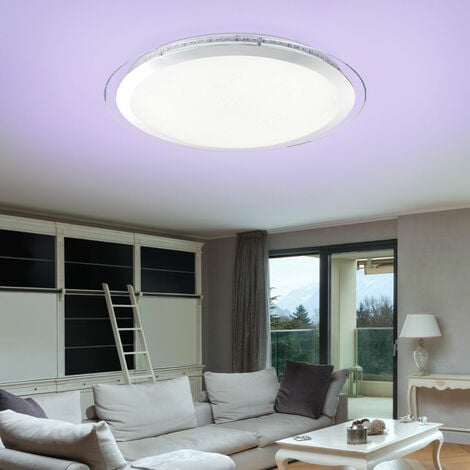 Plafonnier LED RGB intelligent, carré ou rond, luminosité réglable
