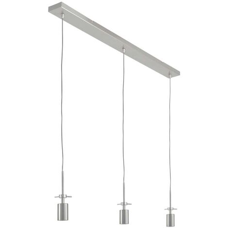 Lampe suspendue lampe de table à manger suspension 3 flammes lampe de salon argent H 150 cm (1/5)