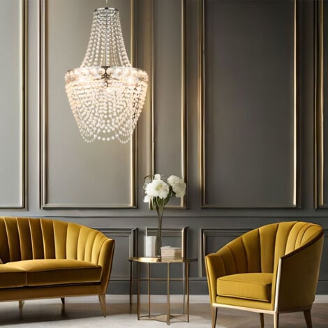 Lustre en cristal suspendu pour salon, lampe suspendue, plafonnier moderne, chromé transparent, 3 ampoules E27, DxH 38x150 cm