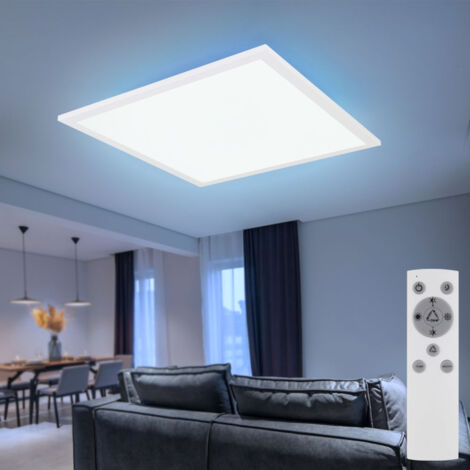 Plafonnier à panneau LED plafonnier de salon, aluminium plastique blanc, télécommande à intensité variable CCT RGB changement de couleur SmartLight, Alexa, 30W 2000lm 3000-6000K blanc chaud-blanc froi