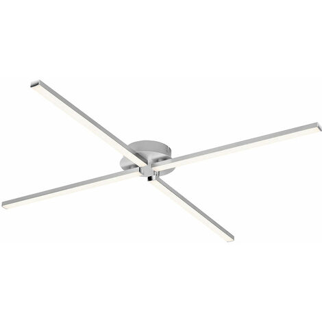 Plafonnier LED, lampe de salon, lampe de salle à manger, lampe de couloir, métal aluminium, 4 ampoules orientables, 20W 2000lm 3000K blanc chaud, L 78 cm (1/5)