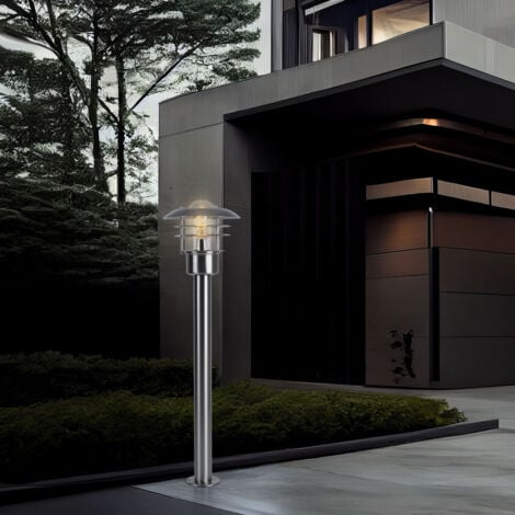 Lampadaire, éclairage extérieur, éclairage d'allée de jardin, lampadaire lanterne, contrôle par application à intensité variable, acier inoxydable, Smart RGB LED 10W 806Lm, LxLxH 22x22x80 cm