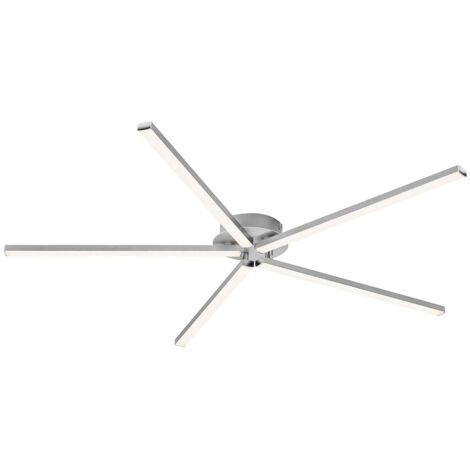 Plafonnier LED lampe design lampe de salon plafonnier lampe de chambre, métal aluminium plastique blanc, 24W 2400lm blanc chaud, LxH 74,7x6,2 cm, Briloner 3181-059 (1/5)