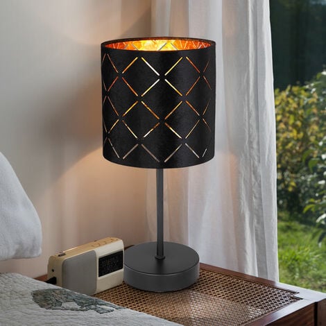 LOT - Lampe de chevet colonne bois bois noir et blanc