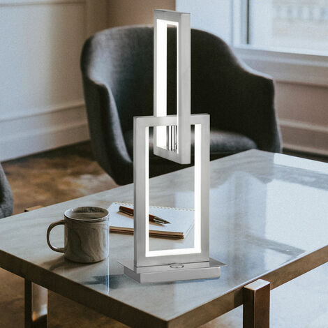 Lampe de table touch pied en béton gris LED blanc chaud/dimmable TERRA –
