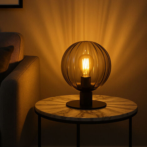 Lampe De Bureau / Chevet Métal Orange - Style 60s/80s Avec LED, Occasion