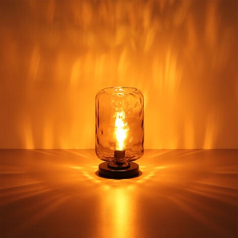 Lampe de chevet lampe de table lampe de table lampe de chambre en verre fumé H 32,5 cm