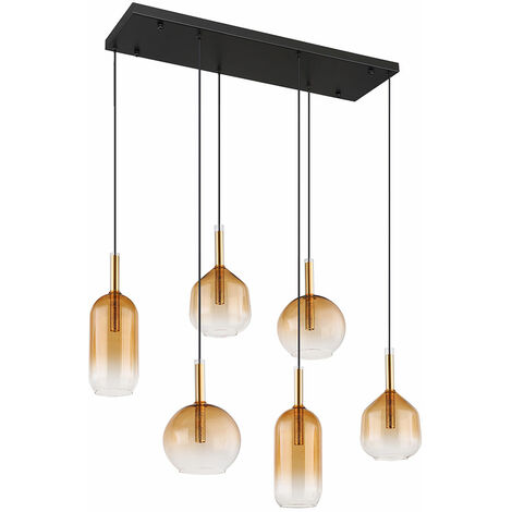 Lampe de table à manger lampe suspendue lampe à suspension verre ambre lampe de salon H 120 cm