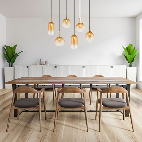 Lampe de table à manger lampe suspendue lampe à suspension verre ambre lampe de salon H 120 cm