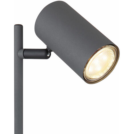 Lampe de table lampe de table lampe de bureau chambre lampe de lecture spot mobile, métal aspect bois graphite, 1x douille GU10, DxH 12x35cm