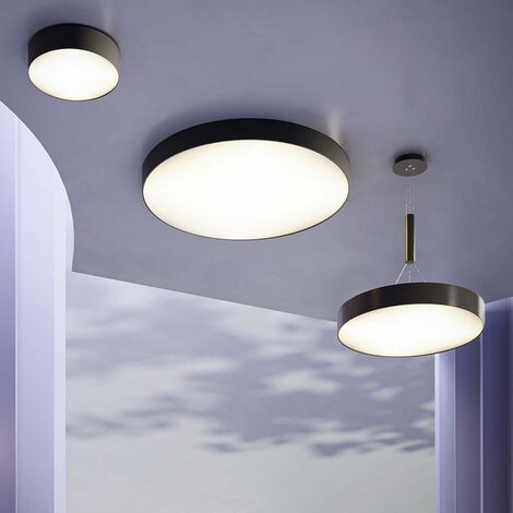 Plafonnier plafonnier salon lumière chambre lampe métal noir LED