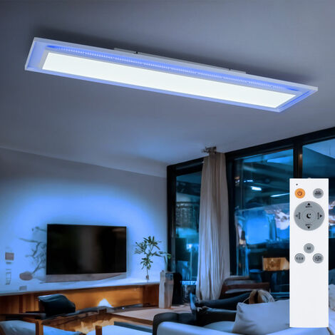Panneau de plafond LED plafonnier à changement de couleur plafonnier télécommandé panneau de montage en saillie, CCT, LED RVB 24W 1460lm 2700-6500K, L 85 cm