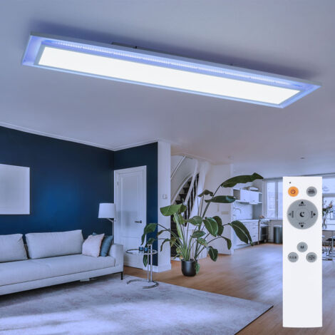 Panneau de plafond LED plafonnier à changement de couleur plafonnier télécommandé panneau de montage en saillie, CCT, LED RVB 24W 1460lm 2700-6500K, L 85 cm