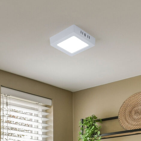 quot;Lampe à suspension FLUKE carrée en métal blanc 60 cm." | Leroy Merlin