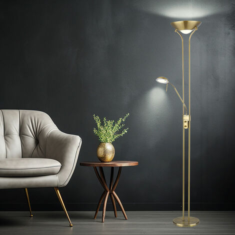 Lampadaire Moderne Hofstein Noir Et Doré - Luminaire Sur Pied Pour Salon, Chambre - Métal