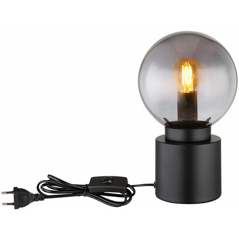 Lampe de table, lampe d'appoint, lampe de chevet, métal, blanc, interrupteur à cordon, H 28 cm