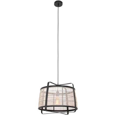 Lampe de salle à manger Lampe suspendue Métal Bois noir Lampe de salon