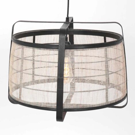 Lampe de salle à manger Lampe suspendue Métal Bois noir Lampe de salon