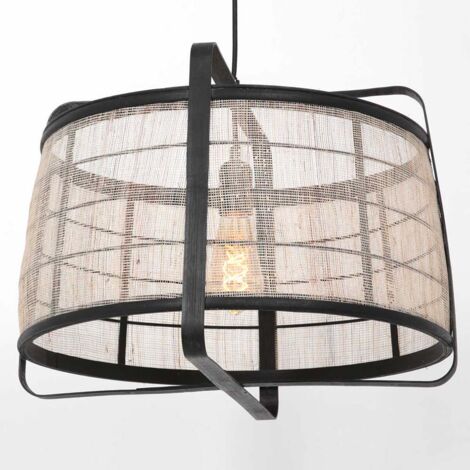 Lampe de salle à manger Lampe suspendue Métal Bois noir Lampe de salon