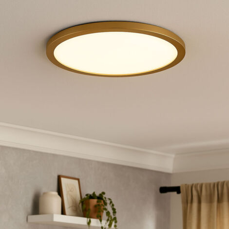 Plafonnier salle de bain Plafonnier salon salle à manger, laiton blanc, rétroéclairage IP44 fonction mémoire dimmable, 18W 1600Lm 3000K blanc chaud, D 29,4 cm (1/5)