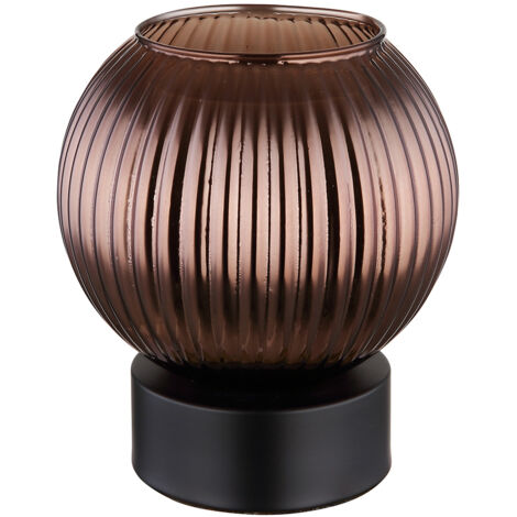 Lampe de table lampe de chevet lampe de table verre noir lampe de chambre bronze