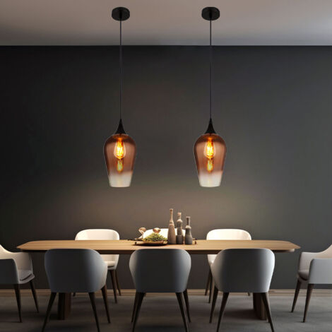 Lampe à suspension lampe de table à manger lampe suspendue lampe de salon en verre de cuivre H 120 cm
