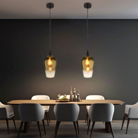 Lampe à suspension lampe de table à manger lampe suspendue lampe de salon en verre doré H 120 cm