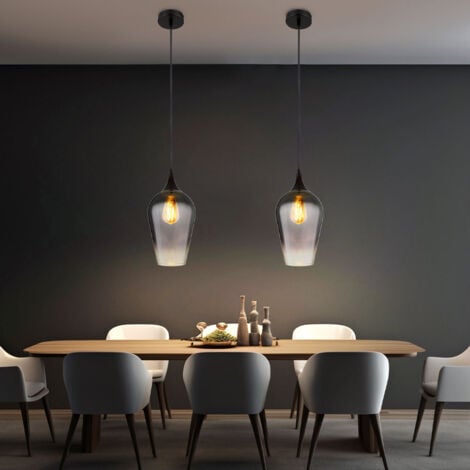 Lampe à suspension lampe de table à manger lampe suspendue lampe de salon en verre chromé H 120 cm