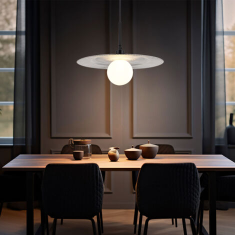 Suspension lampe suspendue lampe de table à manger lampe de salon rétro argentée H 120 cm