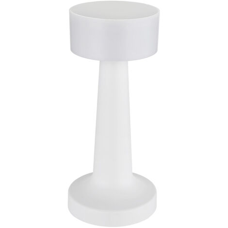 Lampe de table lampe de bureau lampe de table lampe de lecture lampe de salon, plastique blanc, batterie USB dimmable CCT, 1x LED 1W 55Lm blanc chaudblanc froid, H 21,5 cm