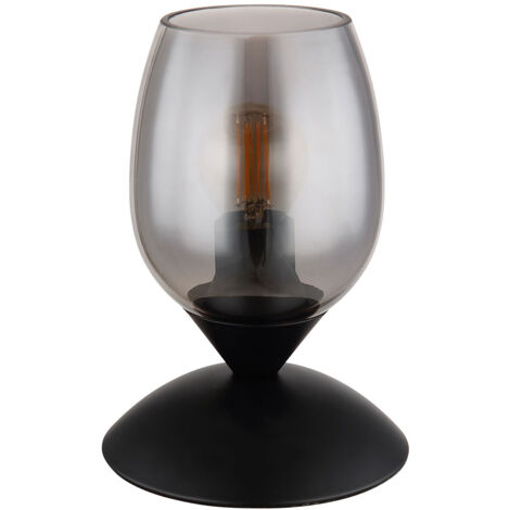 Lampe à poser lampe de chevet lampe de table verre fumé tactile lampe de chambre H 18cm