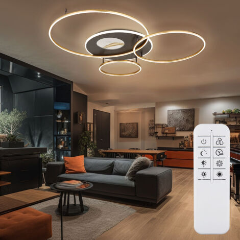 Plafonnier plafonnier anneaux lampe de cuisine variateur télécommande minuterie CCT LED