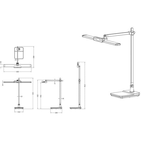 Lampe de table lampe de table lampe de lecture lampe de couloir lumière latérale argent LED CCT