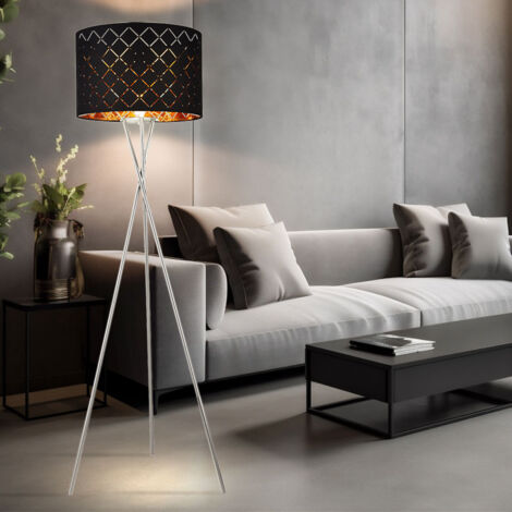 Lampadaire avec étagère, lampe sur pied, tirette à chaînette, douille E27, 40 W, bambou, naturel