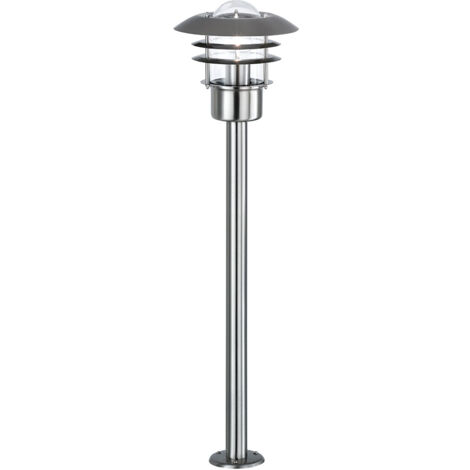 Lampadaire, éclairage extérieur, éclairage d'allée de jardin, lanterne, lampadaire, télécommande dimmable, acier inoxydable, LED RGB 8,5W 806Lm, LxlxH 22x22x80 cm