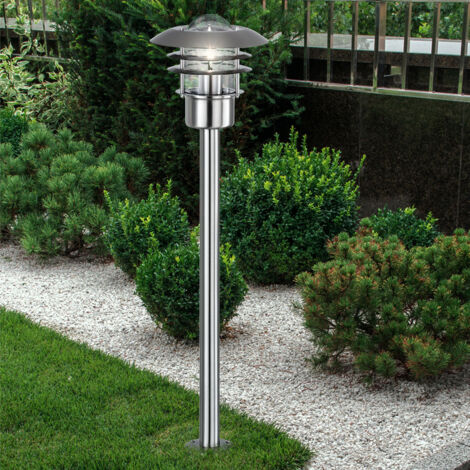 Lampadaire, éclairage extérieur, éclairage d'allée de jardin, lanterne, lampadaire, télécommande dimmable, acier inoxydable, LED RGB 8,5W 806Lm, LxlxH 22x22x80 cm